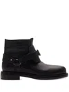 Burberry Leather Pull-on Biker Booties In Black
