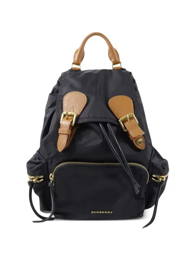 Pre-owned Burberry Buckled Backpack In Black