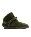 Burberry Man Ankle Boots Military Green Size 9 Shearling In Green