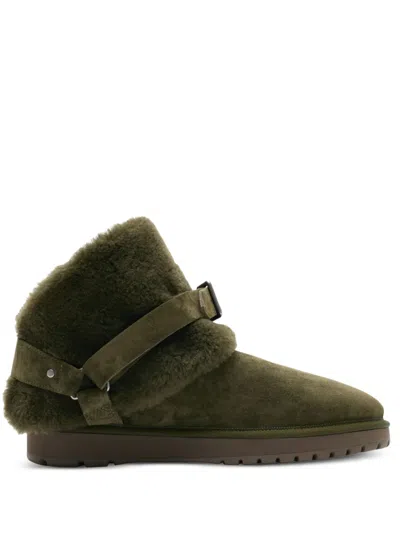 Burberry Man Ankle Boots Military Green Size 9 Shearling