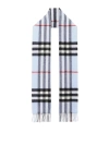 Burberry Checked Cashmere Scarf In Light Blue