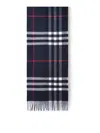 Burberry Check-print Cashmere Reversible Scarf In Dark Blue