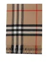 Burberry Beige Check Cashmere Scarf In Brown