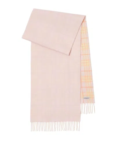 Burberry Reversible Check Cashmere Scarf In Cameo