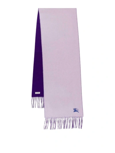 BURBERRY CASHMERE SCARF WITH ICONIC EMBROIDERY