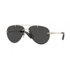 Burberry Dark Grey Pilot Ladies Sunglasses Be3151 110987 60 In Metallic