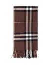 Burberry Giant Check Cashmere Scarf Accessories In Brown