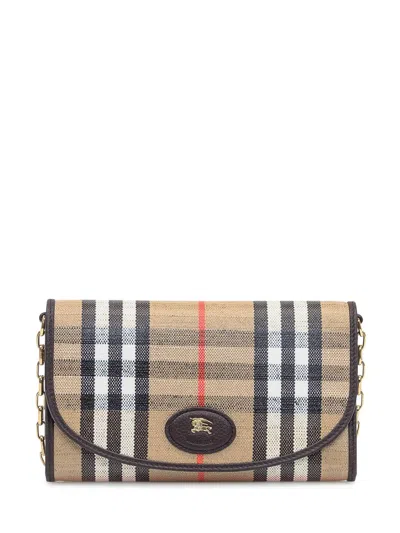 Burberry Canvas Shoulder Bag In Multi