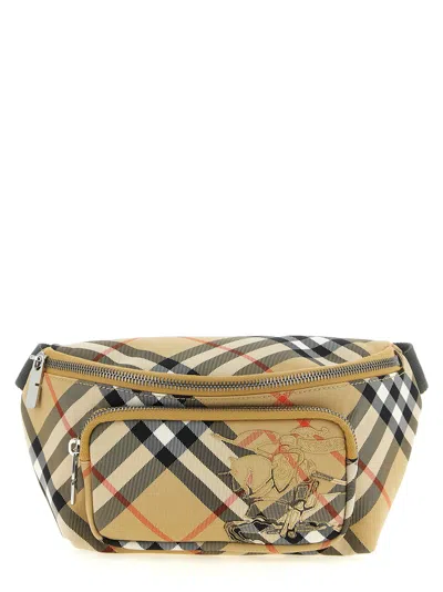 Burberry Check Belt Bag In Beige