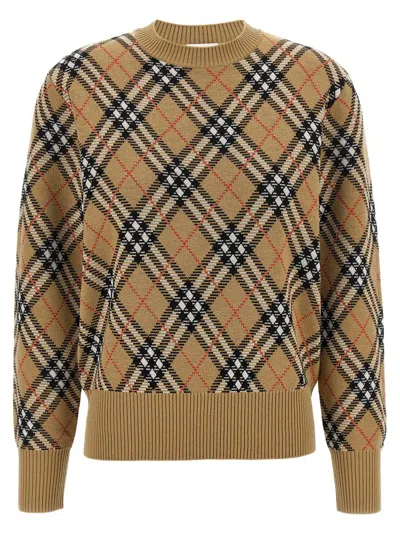 Burberry Check Sweater Sweaters And Cardigans Beige In Nude