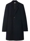 Burberry Classic Straight Cut Wool Jacket For Men In Navy