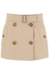 Burberry Gabardine Mini Trench Skirt