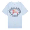 Burberry Logo Print Jersey Cotton T-shirt In Blue