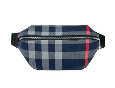 Burberry Medium Check Sonny Fanny Belt Women's Bag In Silver