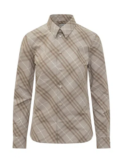 BURBERRY BURBERRY BURBERRY SHIRT WITH CHECK PATTERN BEIGE
