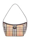 Burberry Womens Sand Mini Highlands Waxed-cotton Baguette Shoulder Bag In Multi