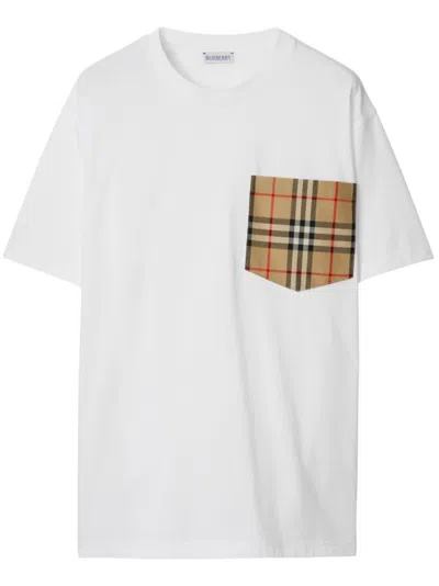 BURBERRY BURBERRY BURBERRY WHITE COTTON T-SHIRT