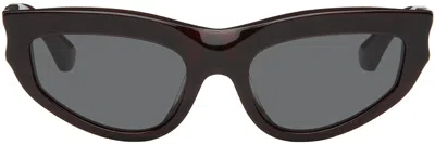Burberry Burgundy Classic Oval Sunglasses In Black