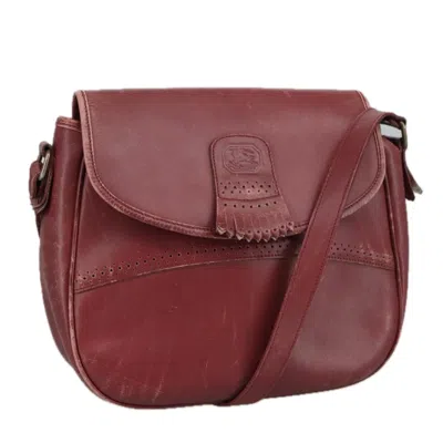Pre-owned Burberry Burgundy Leather Shoulder Bag ()