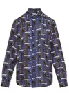 Burberry Bus Graphic Print Silk Shirt In Multicolor
