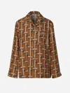Burberry Bus Motif Pajama Shirt In Brown