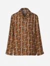 Burberry Bus Motif Pajama Shirt In Brown