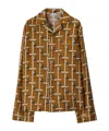 Burberry Bus Motif Pajama Shirt In Brown