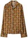 Burberry Bus Motif Pajama Shirt In Brown