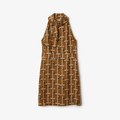 Burberry Bus Silk Dress In Pumpkin
