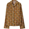 Burberry Bus Motif Pajama Shirt In Brown