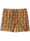 Burberry Bus Silk Pyjama Shorts In Orange