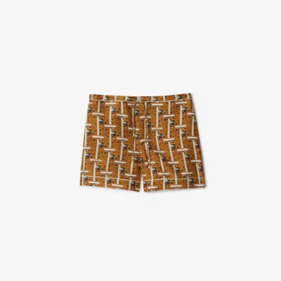 Burberry Bus Silk Pyjama Shorts In Multi