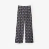 Burberry Bus Silk Straight-leg Trousers In Knight