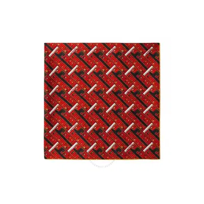 Burberry Bus Silk Scarf In Pillar In Red