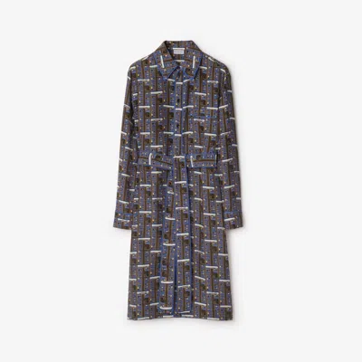 BURBERRY BURBERRY BUS SILK SHIRT DRESS