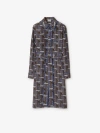 Burberry Silk Bus Print Midi Dress In Knight