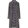 Burberry Silk Bus Print Midi Dress In Knight