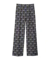 Burberry Bus Silk Straight-leg Trousers In Green