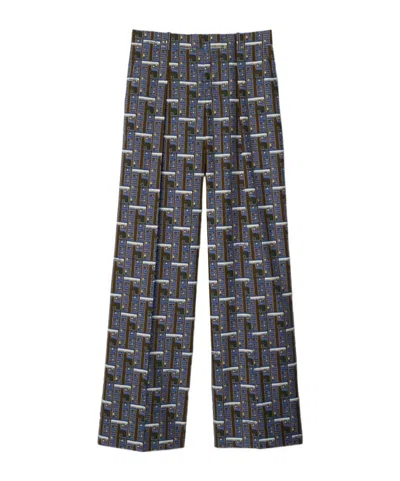 BURBERRY BUS SILK STRAIGHT-LEG TROUSERS