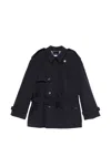Burberry Double-breasted Coat In Blue