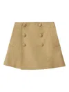 Burberry Button Cotton Skirt In Brown