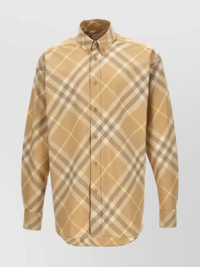 Burberry Cotton Check Shirt Clothing In Neutral