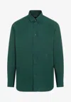 Burberry Cotton Oxford Shirt In Green