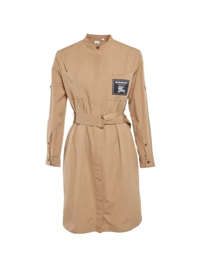 Pre-owned Burberry Button-fastening Midi Dress In Brown