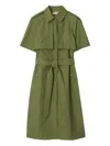 Burberry Button-fastening Midi Dress In Green
