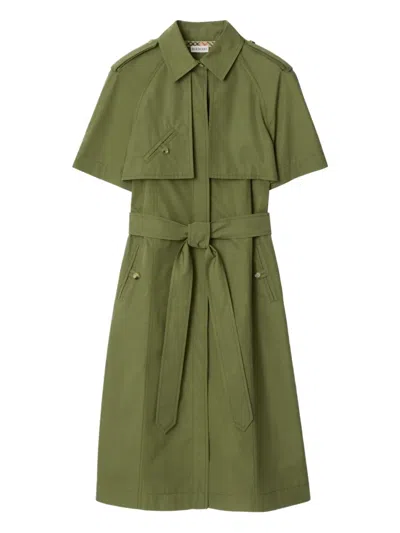 Burberry Button-fastening Midi Dress In Green