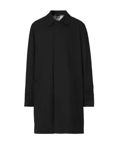 Burberry Button-front Car Coat In Black