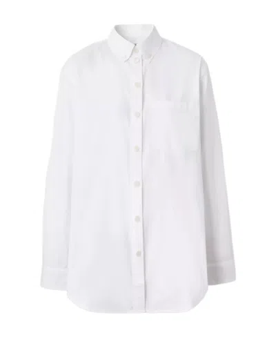 Burberry Button Long-sleeved Shirt In White