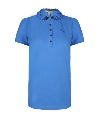 Burberry Button Polo Shirt In Blue