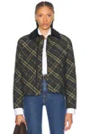 Burberry Cropped Check Quilted Barn Jacket In Shadow Ip Check